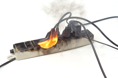  surge protector caught on fire due to overheat