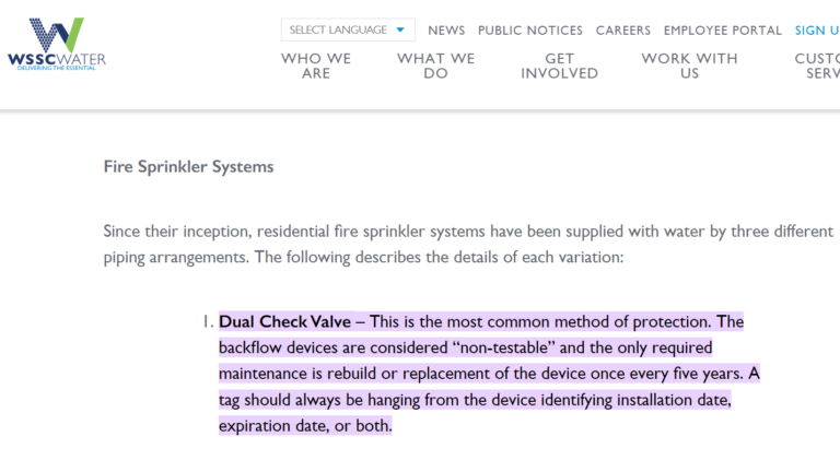 Baltimore MD Backflow Preventer Replacement | Fire Tech